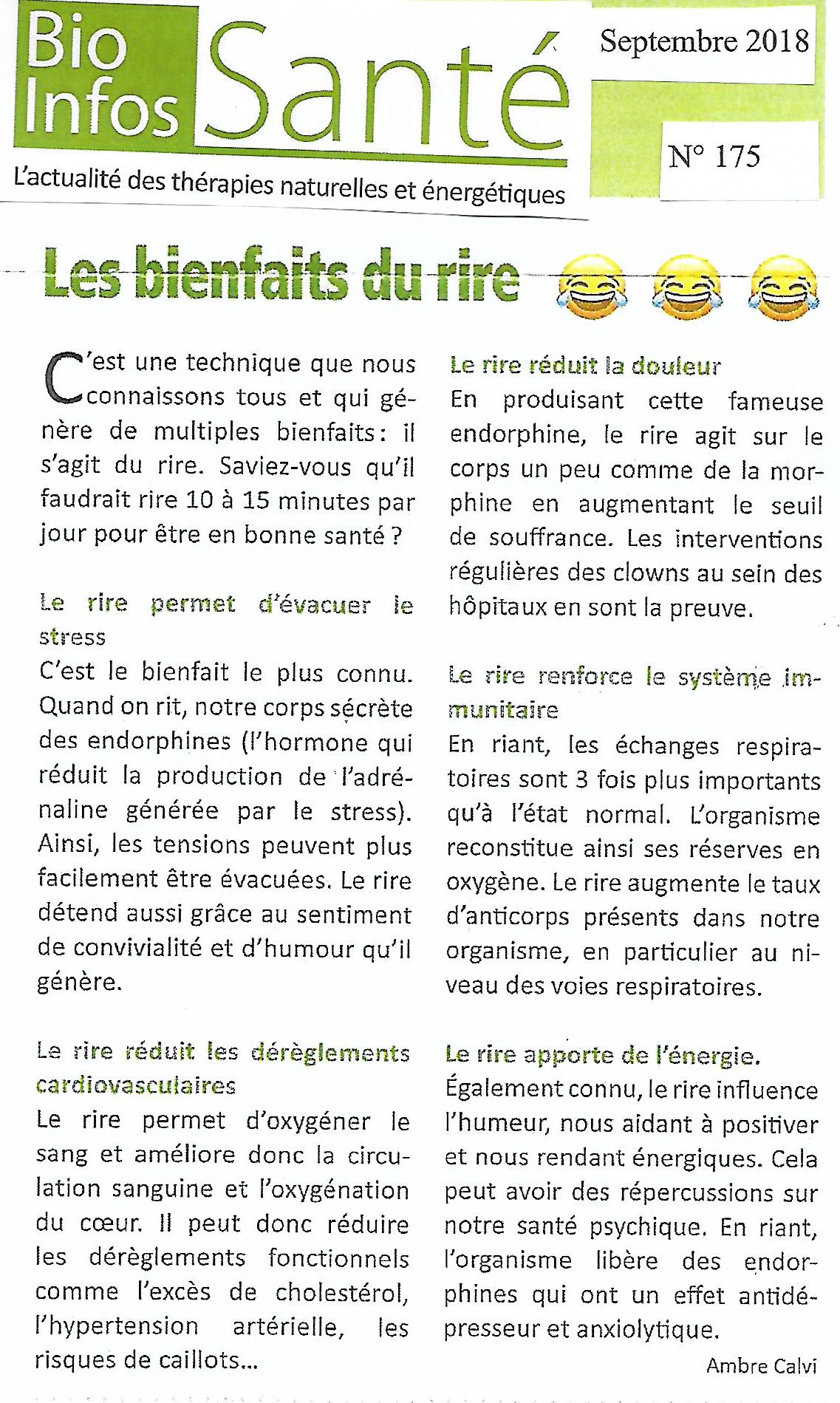 Article bio infos sante